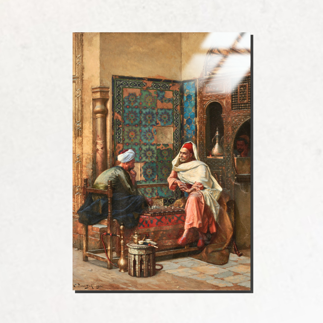 Santranç Oyuncuları (The Chess Players) - Ludwig Deutsch - Metal Poster & Tablo