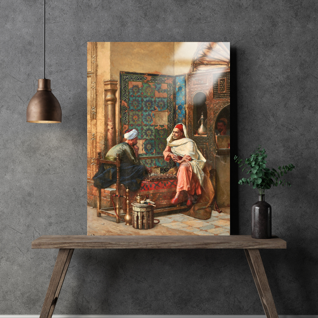 Santranç Oyuncuları (The Chess Players) - Ludwig Deutsch - Metal Poster & Tablo