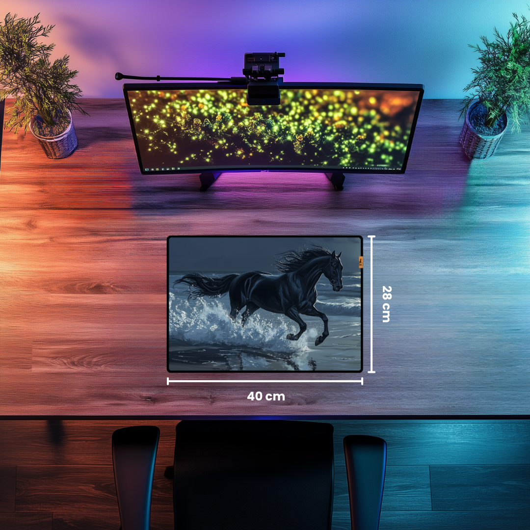 Siyah At - Mouse Pad & Masa Matı