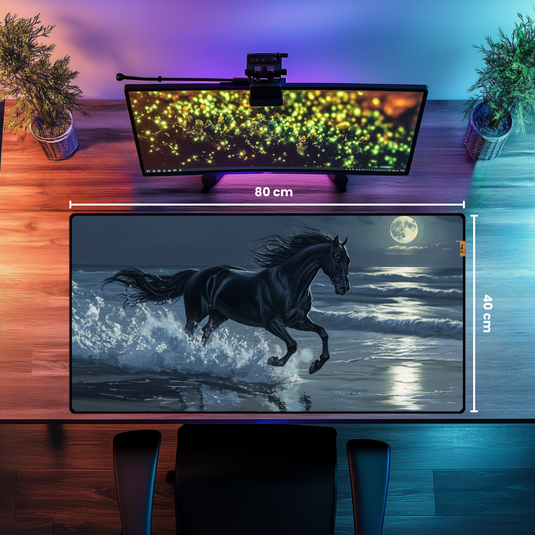 Siyah At - Mouse Pad & Masa Matı