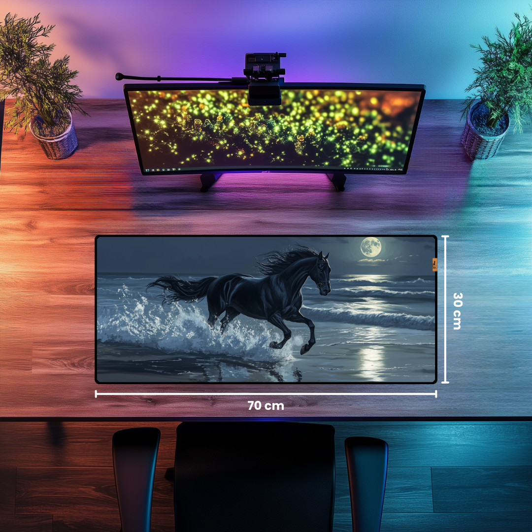 Siyah At - Mouse Pad & Masa Matı