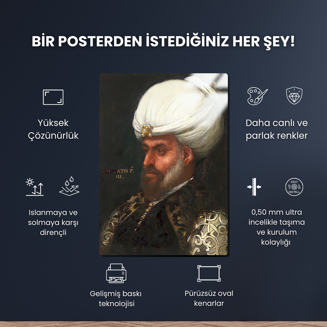 Sultan 1. Murat Han (Hüdavendigar) - Paolo Veronese - Metal Poster & Tablo