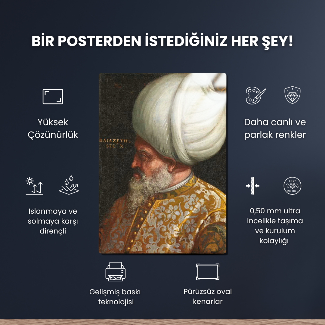 Sultan 2. Bayezid (Veli) Han - Metal Poster & Tablo