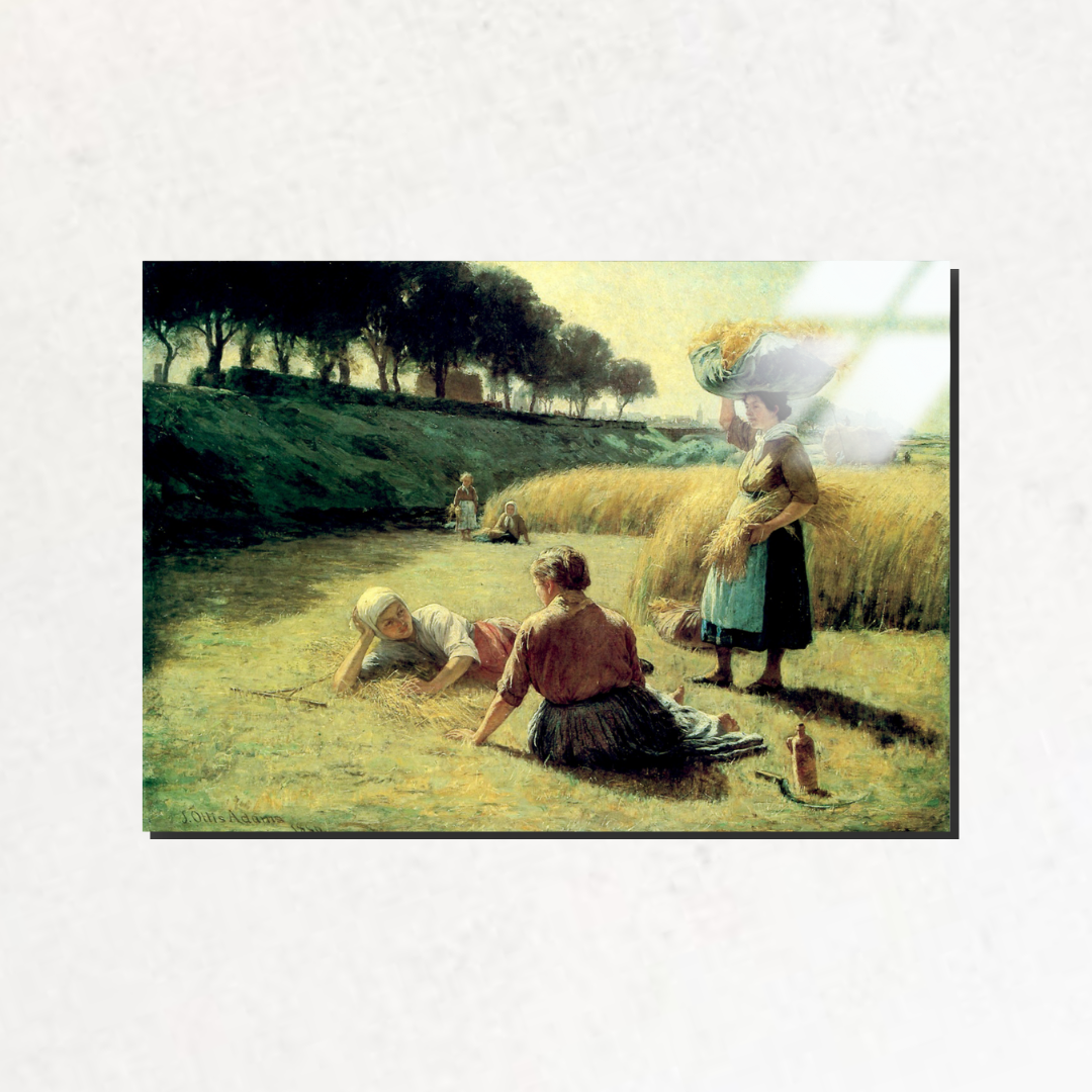 Tarlada Mola (Gleaners at Rest) - John Ottis Adams - Metal Poster & Tablo