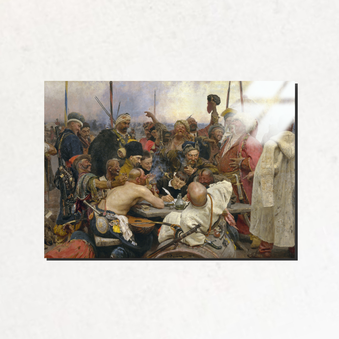 Türk Sultanına Mektup Yazan Zaporojya Kazakları (Reply of the Zaporozhian Cossacks) - Ilya Repin - Metal Poster & Tablo