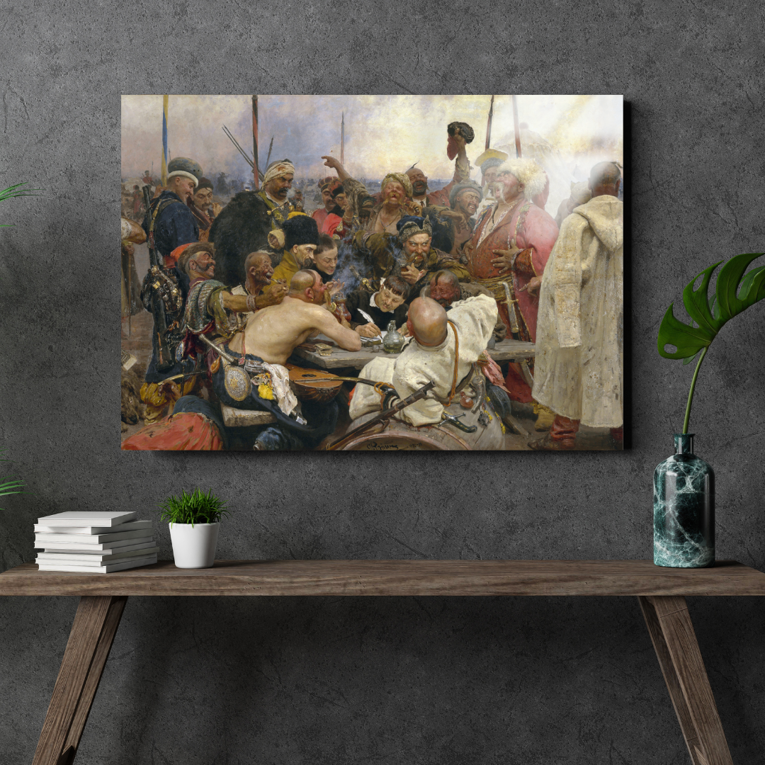 Türk Sultanına Mektup Yazan Zaporojya Kazakları (Reply of the Zaporozhian Cossacks) - Ilya Repin - Metal Poster & Tablo