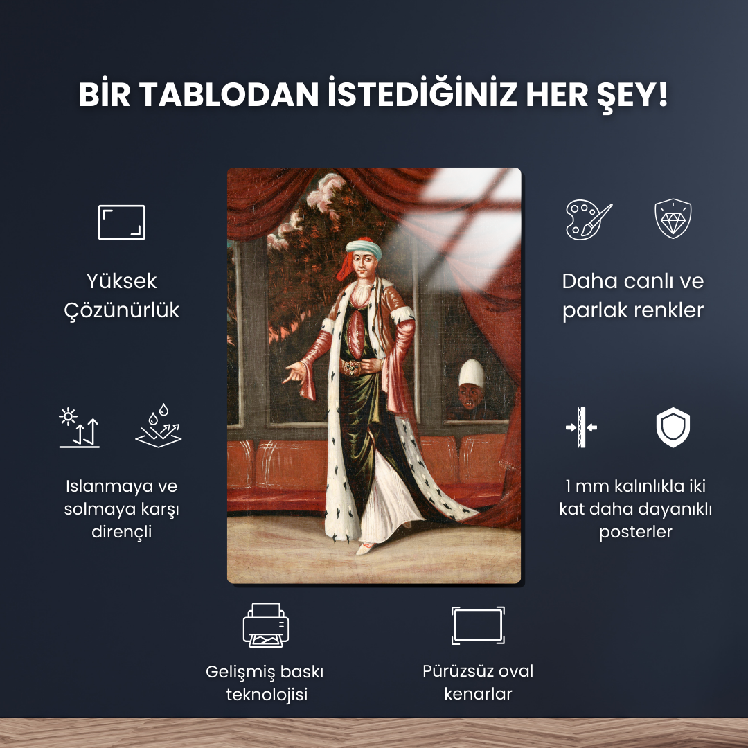 Valide Sultan (The Sultana-Mother) - Jean Baptiste Vanmour - Metal Poster & Tablo
