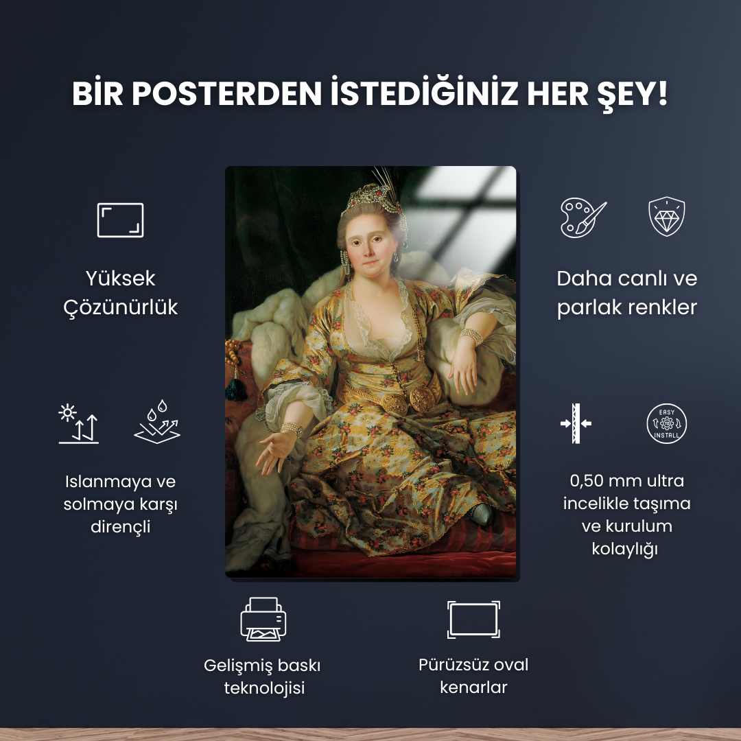 Vergennes Kontesi'nin Türk Giysileri İçinde Portresi (Portrait of the Countess of Vergennes in Turkish Attire) - Antoine de Favray - Cavron art