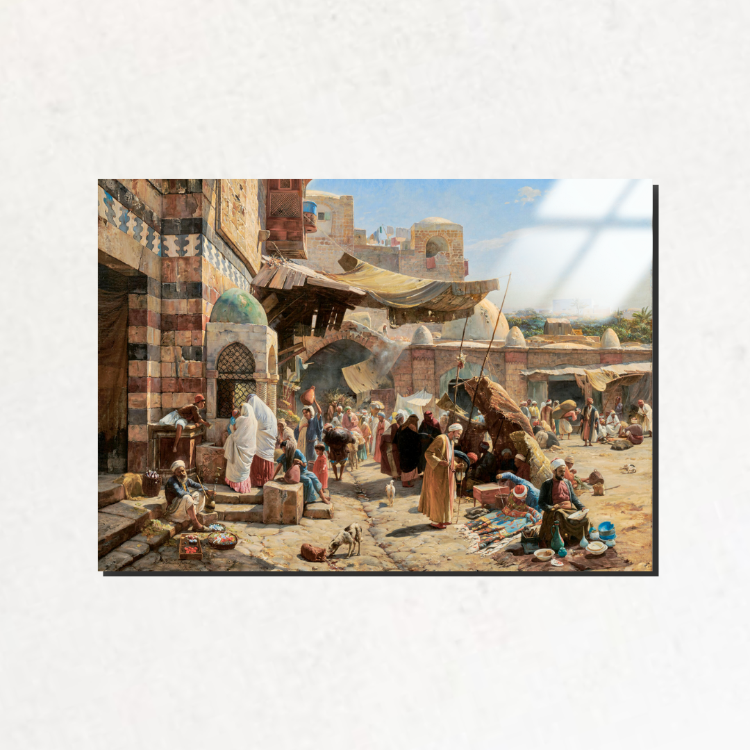Yafa'da Pazar Yeri (Market in Jaffa) - Gustav Bauernfeind - Metal Poster & Tablo