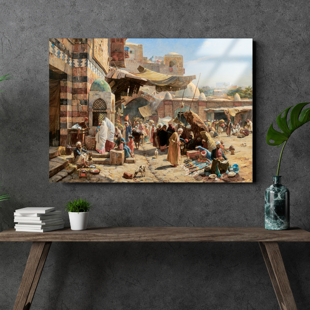 Yafa'da Pazar Yeri (Market in Jaffa) - Gustav Bauernfeind - Metal Poster & Tablo