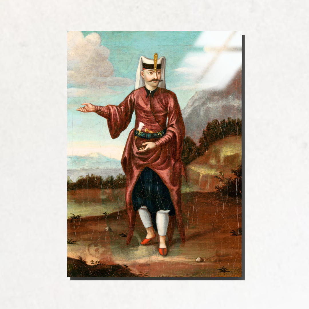 Yeniçeri (A Soldier of the Janissaries) - Jean-Baptiste Vanmour - Metal Poster & Tablo