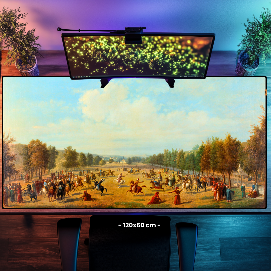Kağıthane’de Cirit Oyunu (A Jereed Game in Kağıthane) - Luigi Acquarone - Mouse Pad & Masa Matı