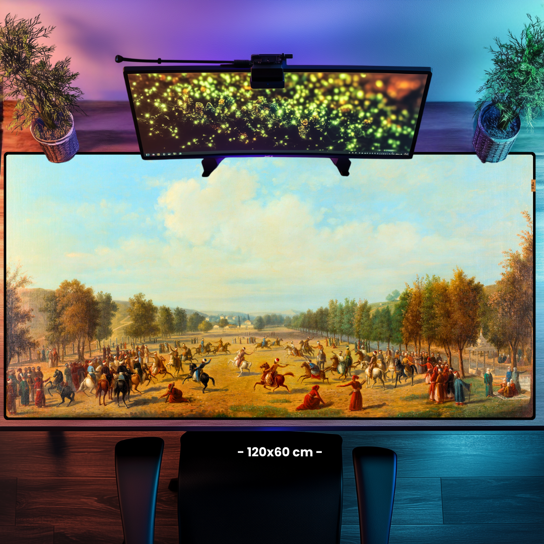 Kağıthane’de Cirit Oyunu (A Jereed Game in Kağıthane) - Luigi Acquarone - Mouse Pad & Masa Matı