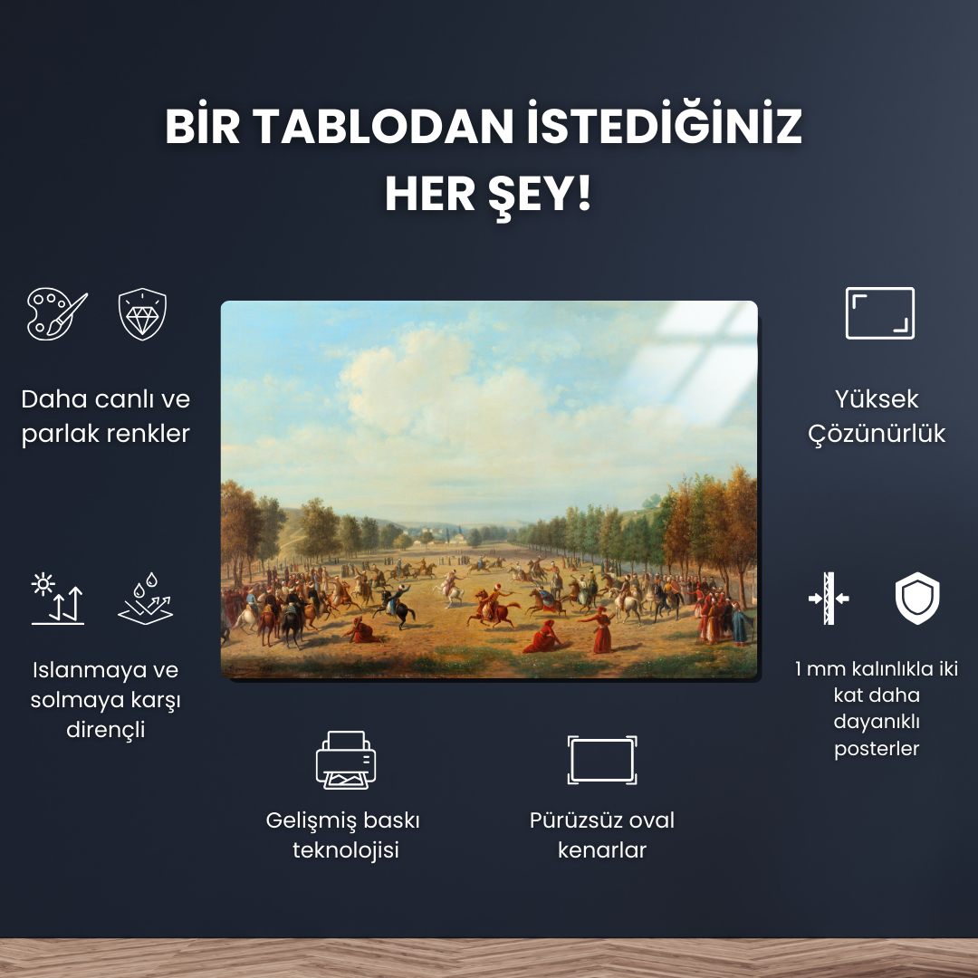 Kağıthane’de Cirit Oyunu (A Jereed Game in Kağıthane) -Luigi Acquarone - Metal Poster & Tablo