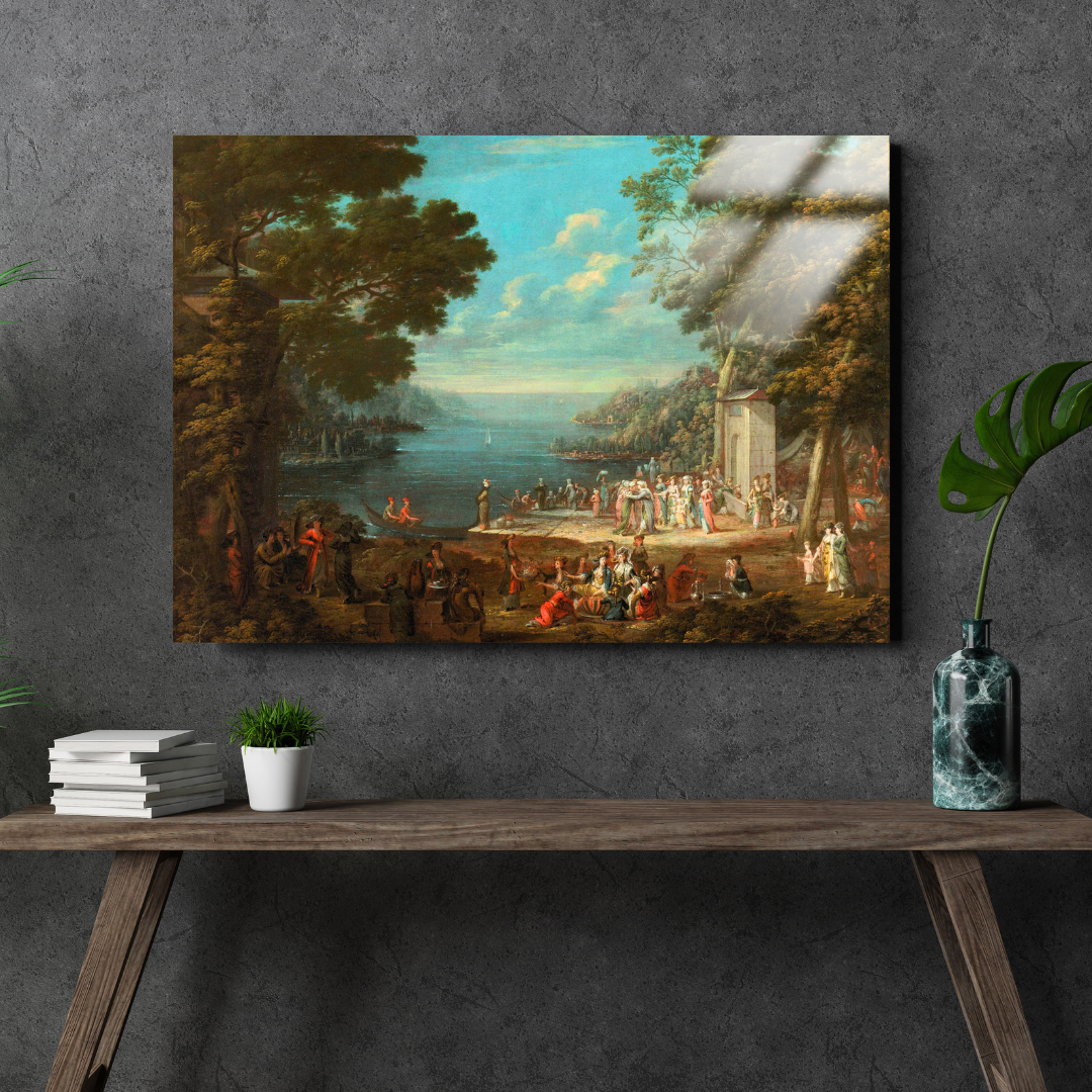 Boğaz boyunca Hünkâr İskelesi'nde Kadınlar Gezisi (Ladies’ Outing at Hünkâr İskelesi along the Bosporus) - Jean Baptiste Vanmour - Metal Poster & Tablo