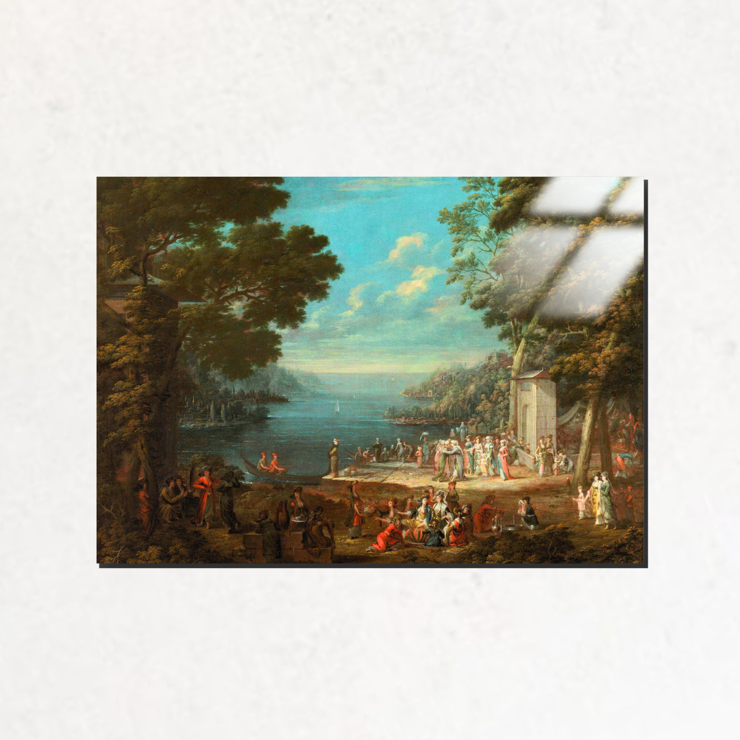 Boğaz boyunca Hünkâr İskelesi'nde Kadınlar Gezisi (Ladies’ Outing at Hünkâr İskelesi along the Bosporus) - Jean Baptiste Vanmour - Metal Poster & Tablo