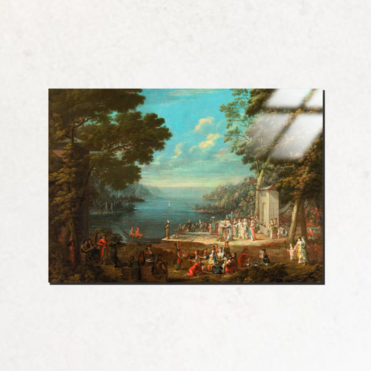 Boğaz boyunca Hünkâr İskelesi'nde Kadınlar Gezisi (Ladies’ Outing at Hünkâr İskelesi along the Bosporus) - Jean Baptiste Vanmour - Metal Poster & Tablo