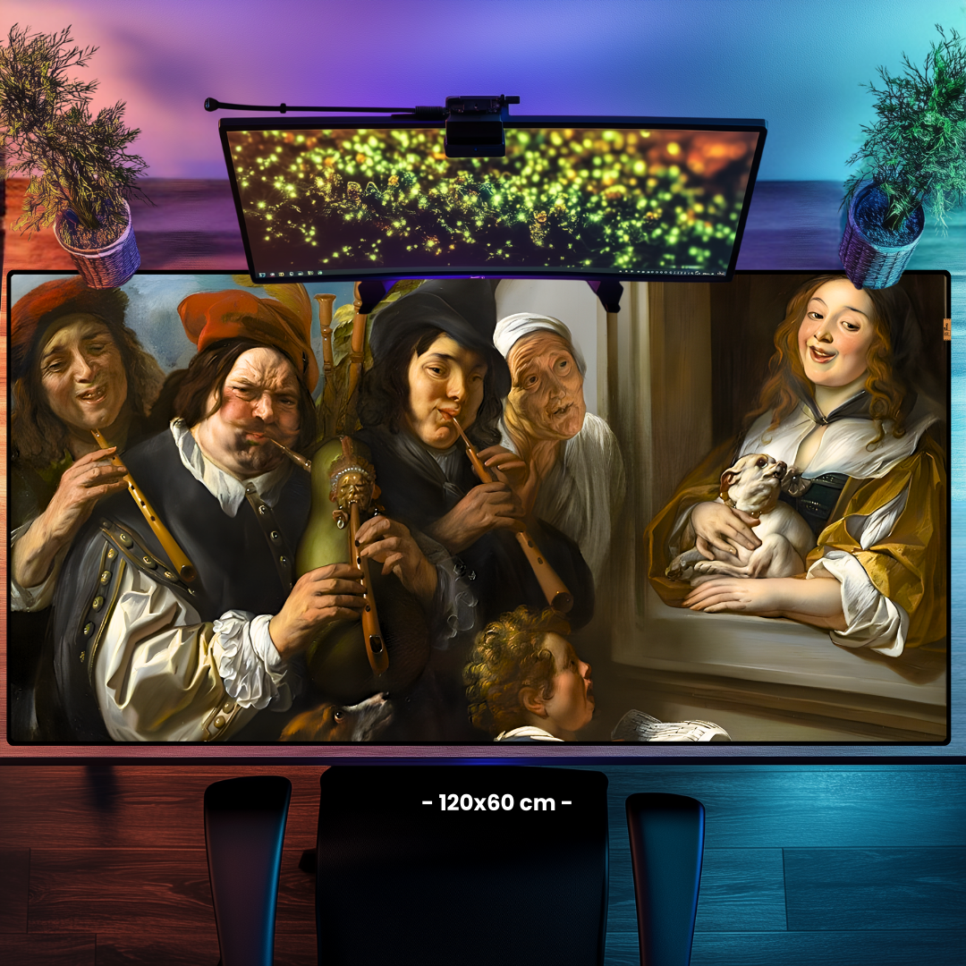 Ambulant Müzisyenleri ya da Serenat (Ambulant Musicians or the Serenade) - Jacob Jordaens - Mouse Pad & Masa Matı