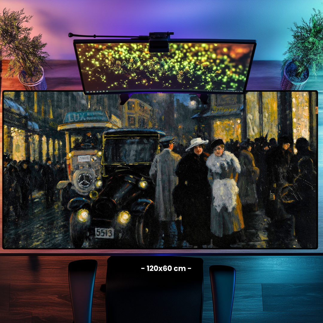 Bulvarda Akşam (An Evening Stroll on the Boulevard) - Paul Gustave Fischer - Mouse Pad & Masa Matı