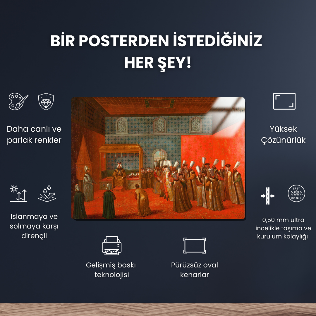 Boğaz'da Düğün Alayı (Wedding procession on the Bosphorus) - Jean Baptiste Vanmour - Metal Poster & Tablo