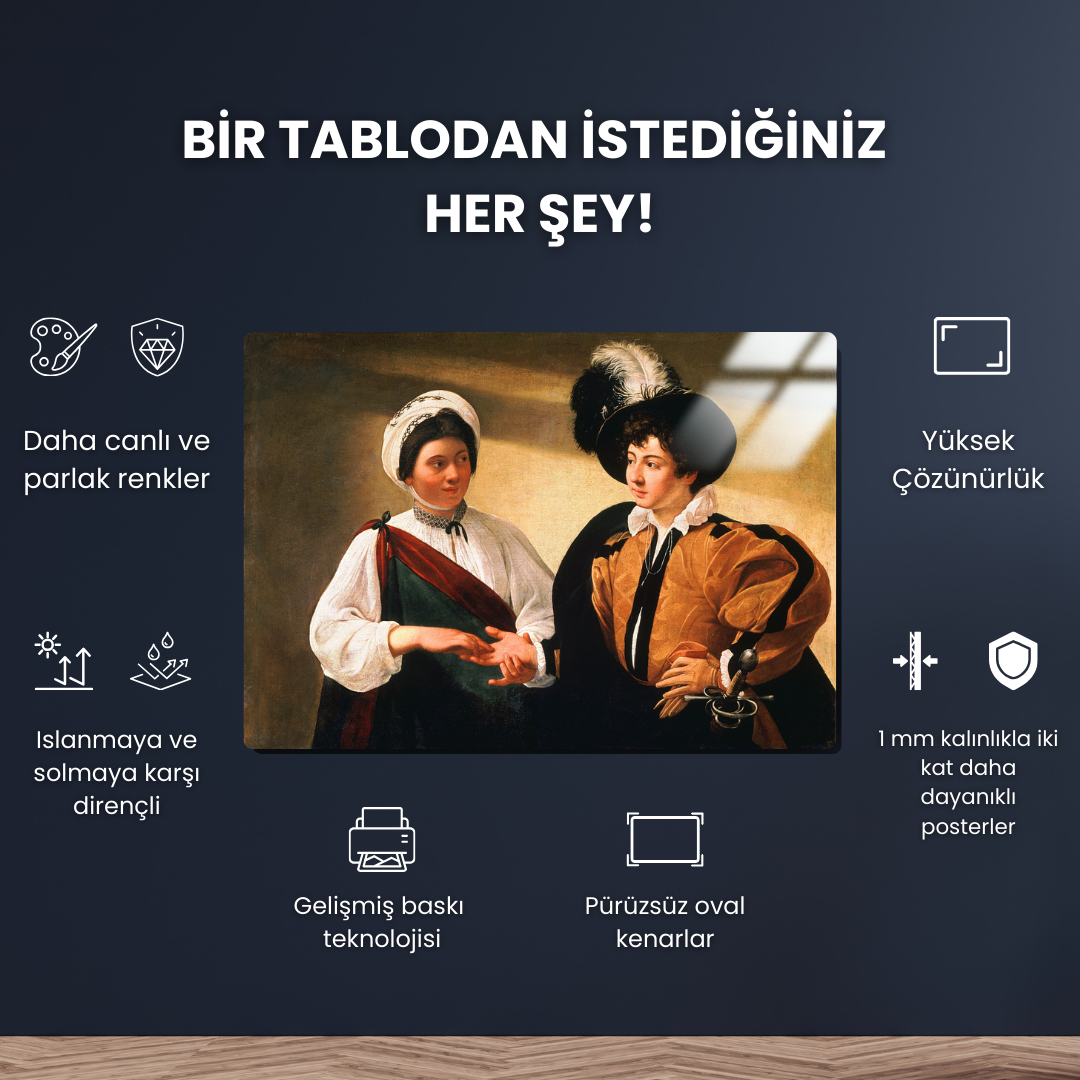 Falcı ( Fortune Teller) - Michelangelo Caravaggio - Metal Poster & Tablo