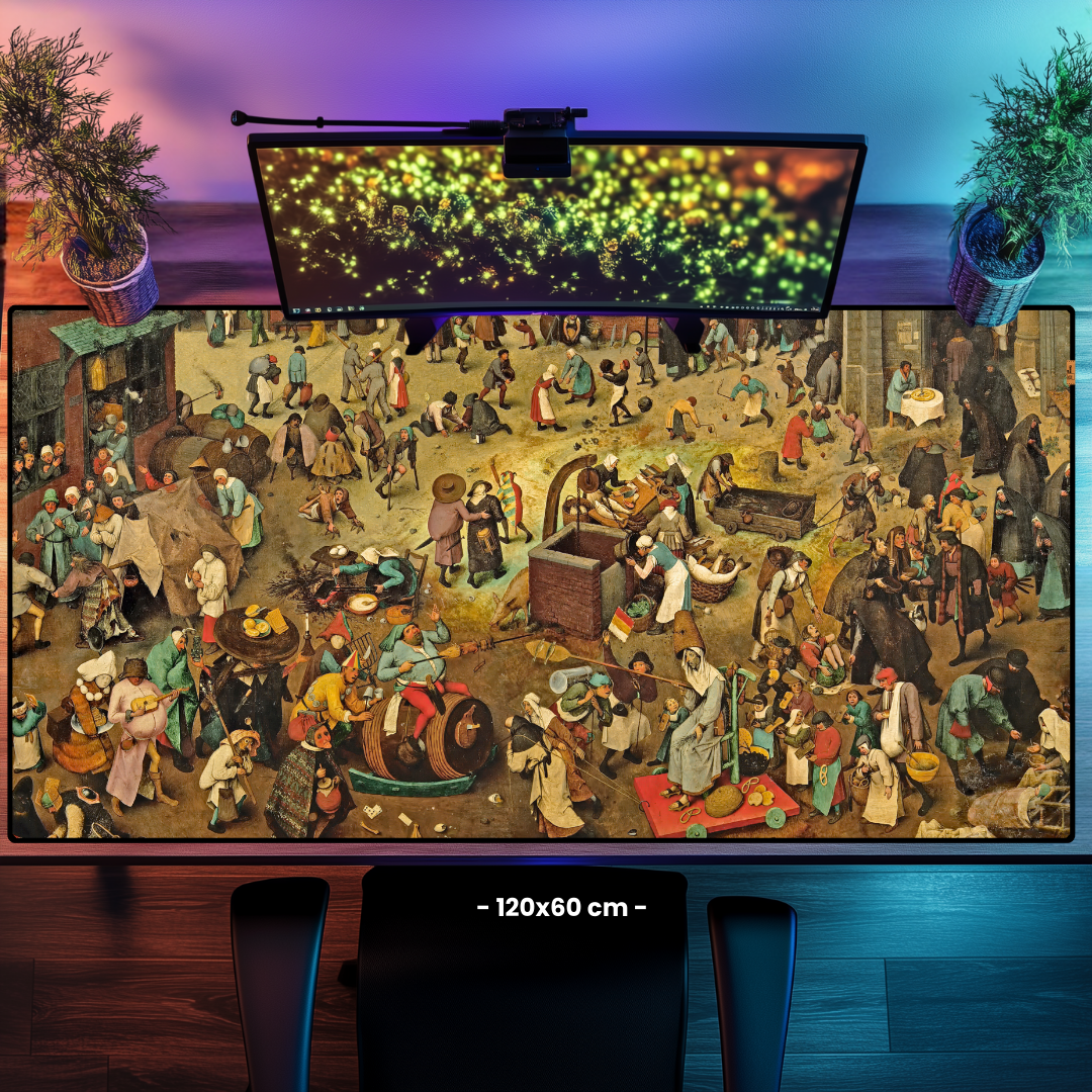 Karnaval ve Perhiz Arasındaki Savaş (The Fight Between Carnival and Lent) - Pieter Bruegel the Elder - Mouse Pad & Masa Matı