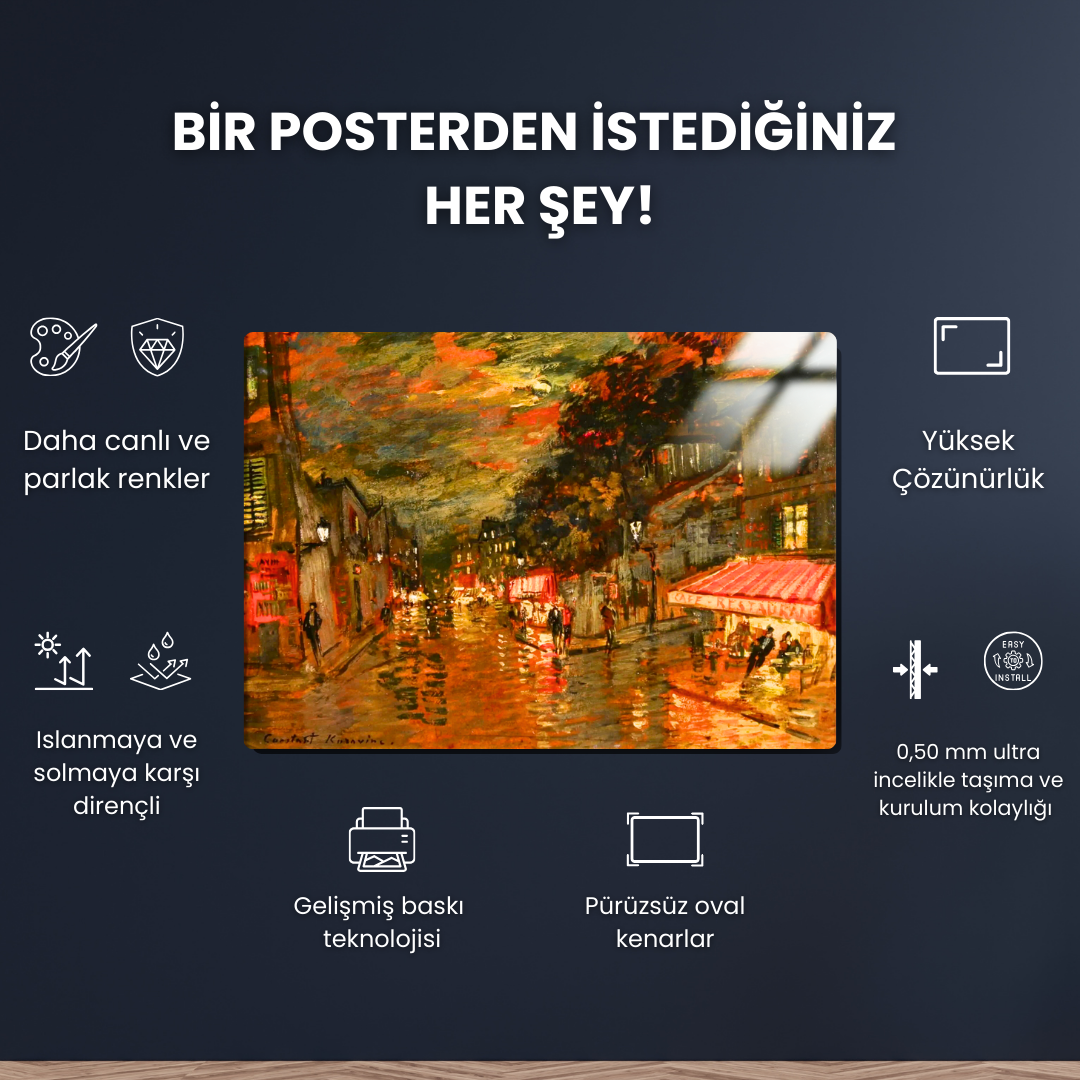Paris'te Bir Gece (A Night in Paris) - Konstantin Alekseyevich Korovin - Metal Poster & Tablo