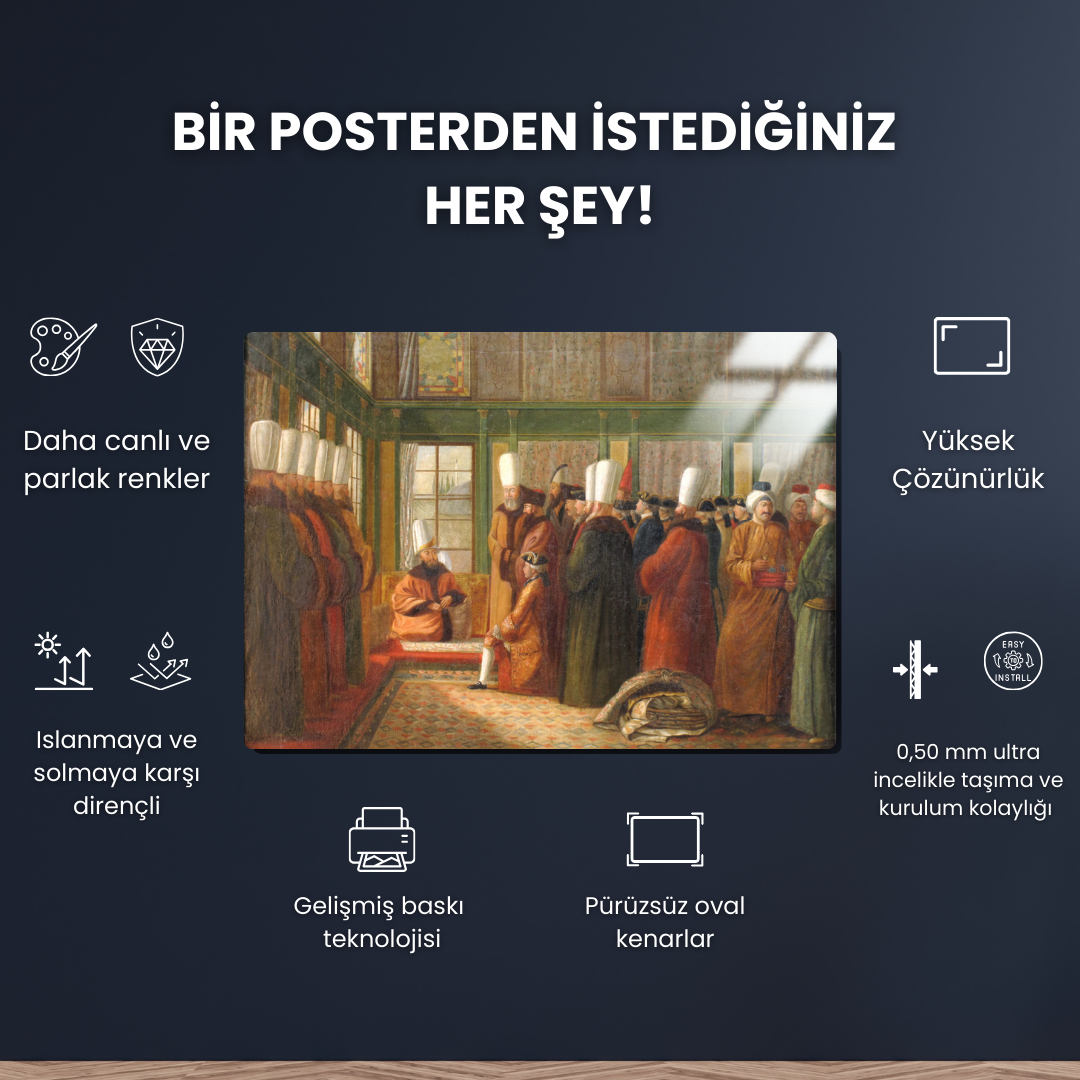 Fransa'nın İstanbul Büyükelçisi (Ambassador of France Constantinople) - Antoine de Favray - Metal Poster & Tablo - Cavron art