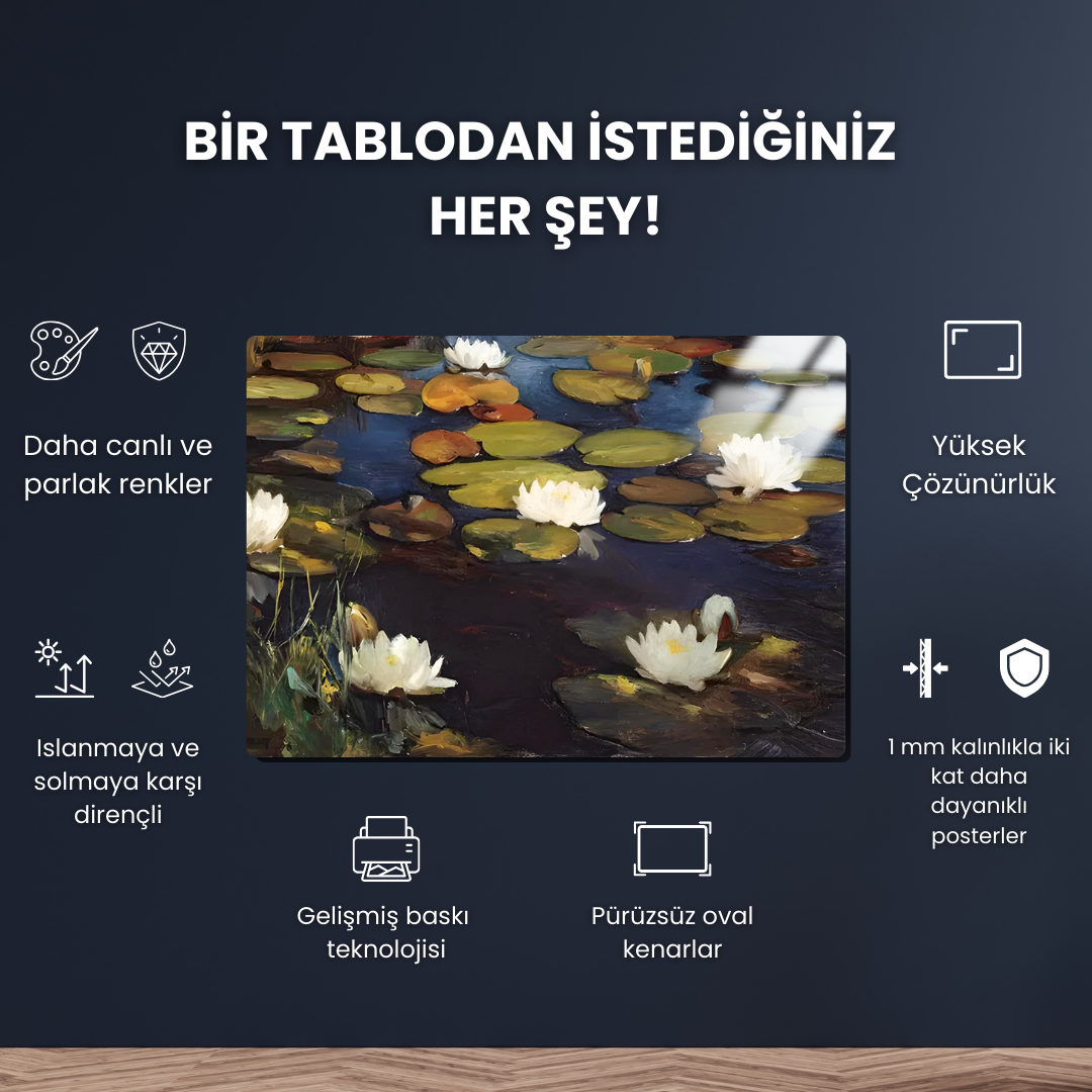 Nilüferler (Water Lilies) - Albert Edelfelt - Metal Poster & Tablo