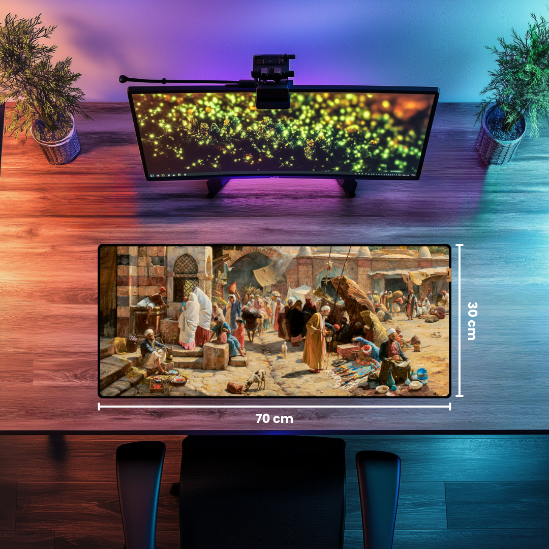 Yafa'da Pazar Yeri (Market in Jaffa) - Gustav Bauernfeind - Mouse Pad & Masa Matı