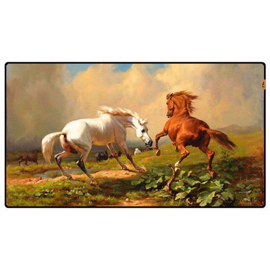 Yaklaşan Fırtınada Huysuzlaşan Atlar (Frightened Horses Before a Storm) - Rudolf Koller - Mouse Pad & Masa Matı