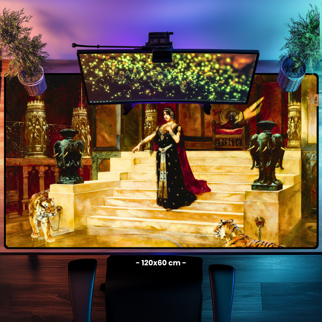 Salome ve Kaplanlar (Salome and the Tigers) - Rudolf Ernst - Mouse Pad & Masa Matı