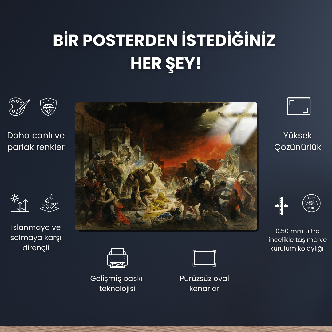 Pompei'nin Son Günü (The Last Day of Pompeii) - Karl Bryullov - Metal Poster & Tablo