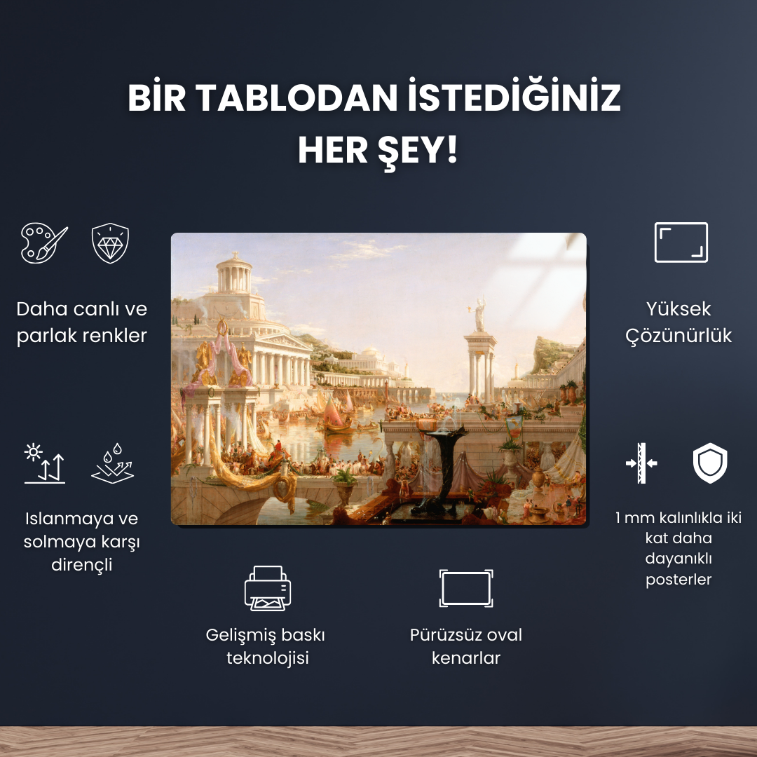 İmparatorluğun Rotası Tüketim (The Course of the Empire The Consummation) - Cole Thomas - Metal Poster & Tablo