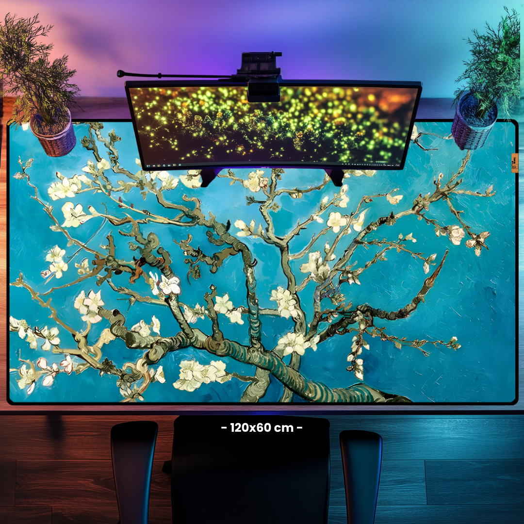 Çiçek Açan Badem Ağacı (Almond Blossoms) - Vincent van Gogh - Mouse Pad & Masa Matı