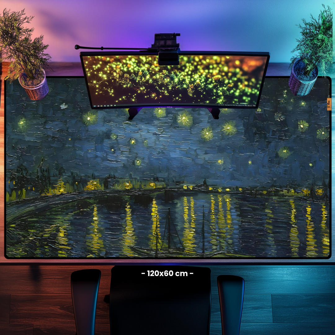 Rhone Üzerinde Yıldızlı Gece (Starry Night on the Rhone) - Vincent van Gogh - Mouse Pad & Masa Matı