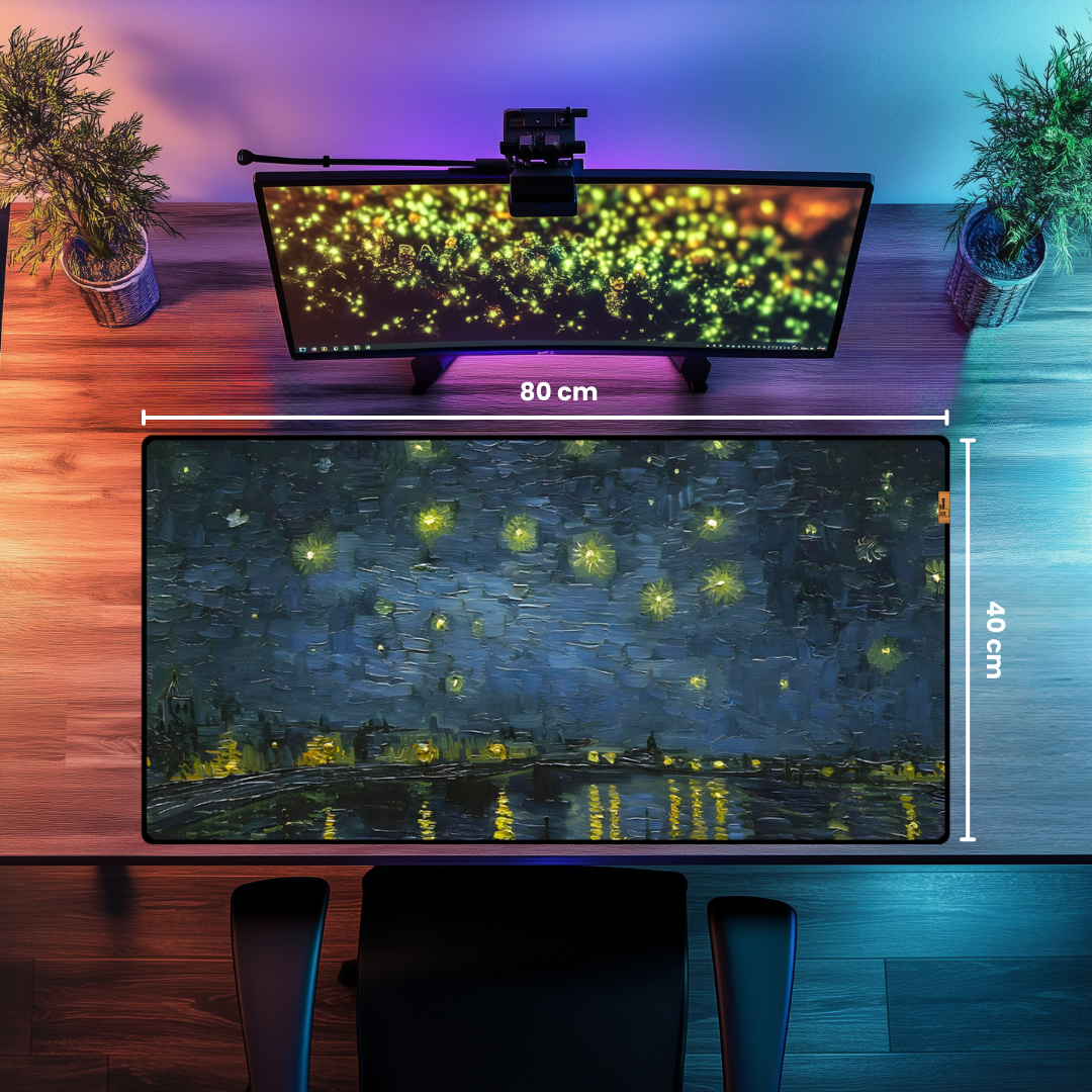 Rhone Üzerinde Yıldızlı Gece (Starry Night on the Rhone) - Vincent van Gogh - Mouse Pad & Masa Matı