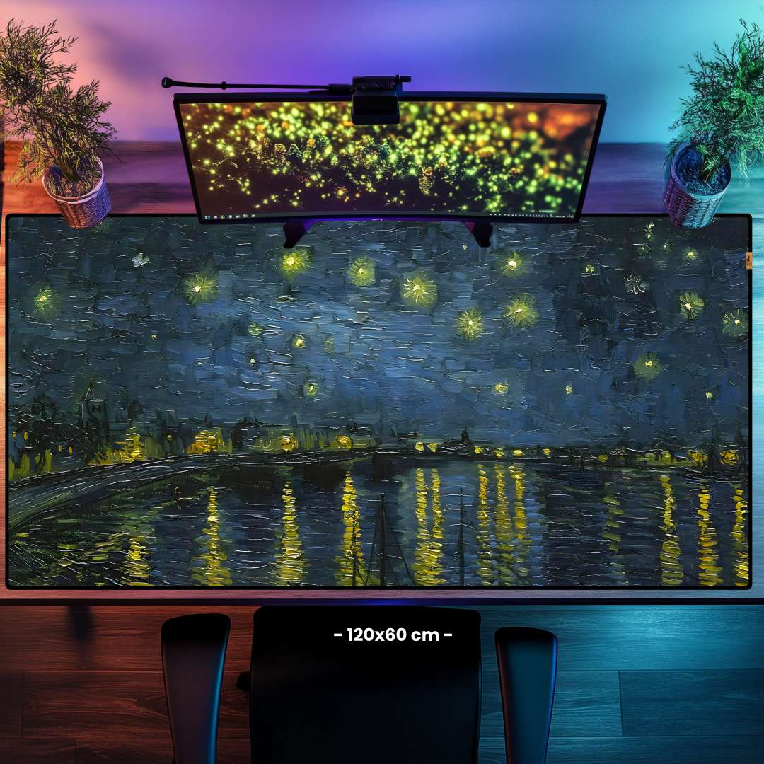 Rhone Üzerinde Yıldızlı Gece (Starry Night on the Rhone) - Vincent van Gogh - Mouse Pad & Masa Matı