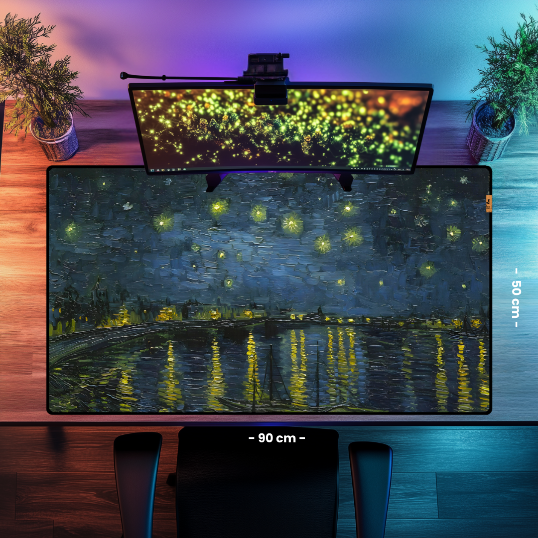 Rhone Üzerinde Yıldızlı Gece (Starry Night on the Rhone) - Vincent van Gogh - Mouse Pad & Masa Matı