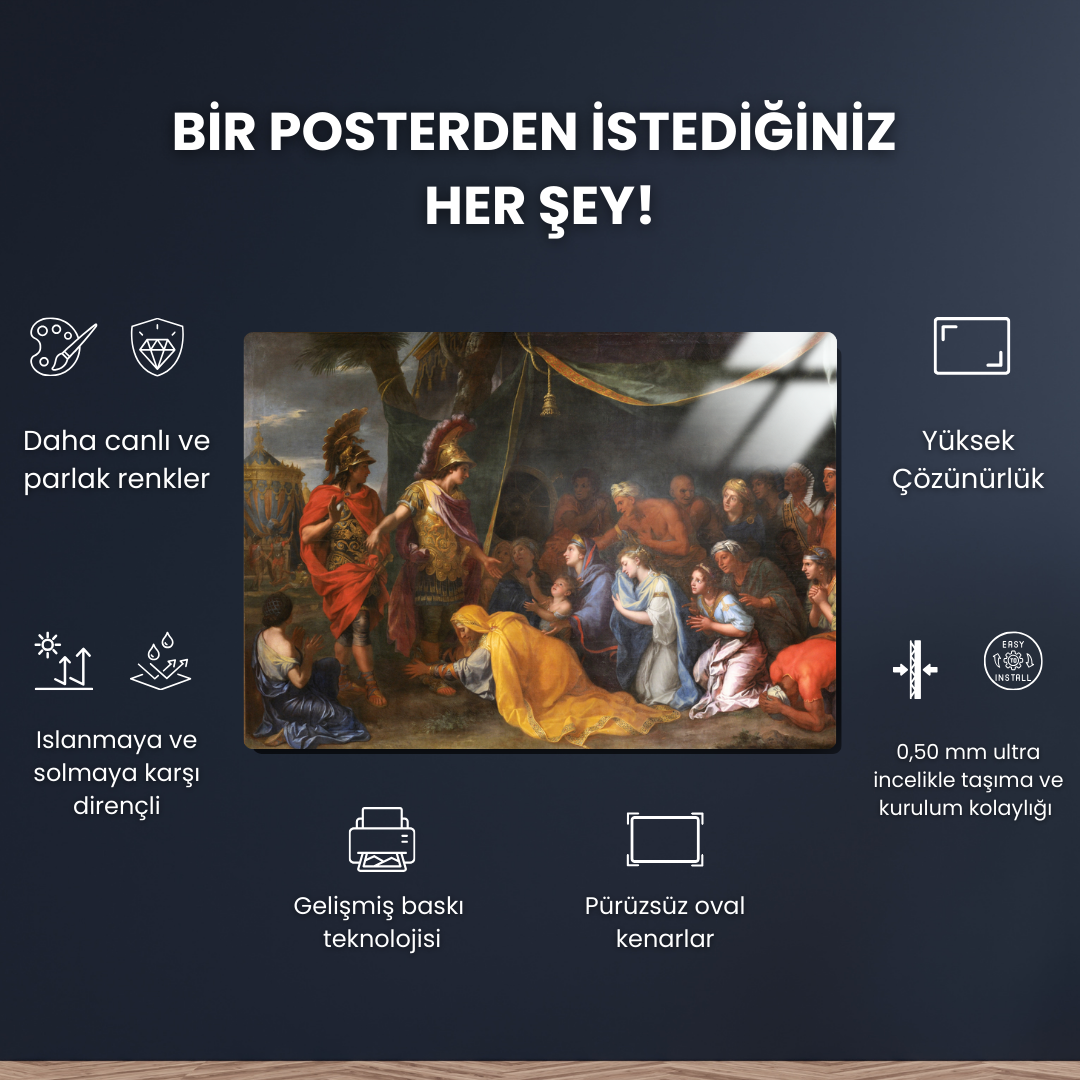 Pers Kraliçesi ve İskender (The Queen of Persia and Alexander) - Charles Le Brun - Metal Poster & Tablo