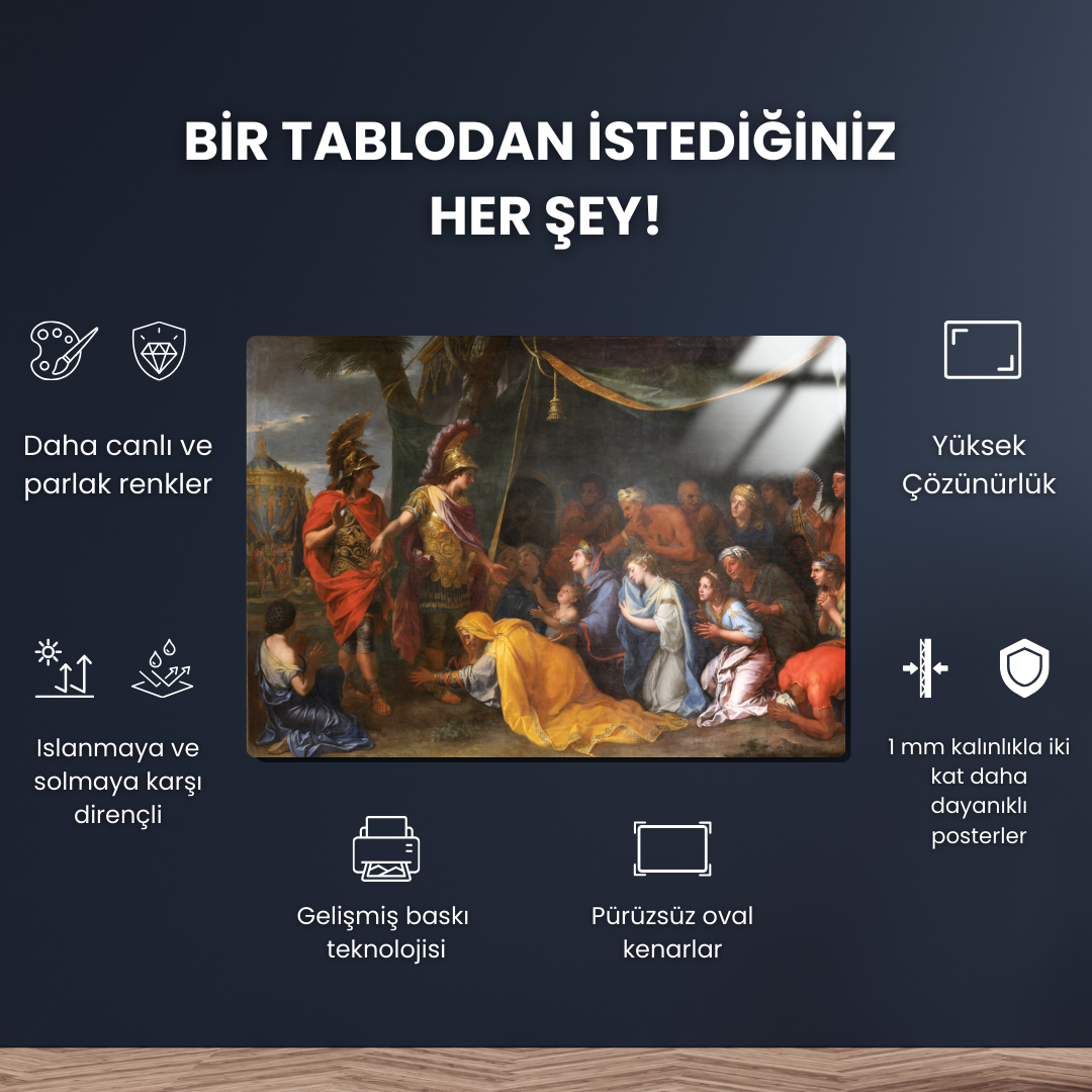 Pers Kraliçesi ve İskender (The Queen of Persia and Alexander) - Charles Le Brun - Metal Poster & Tablo