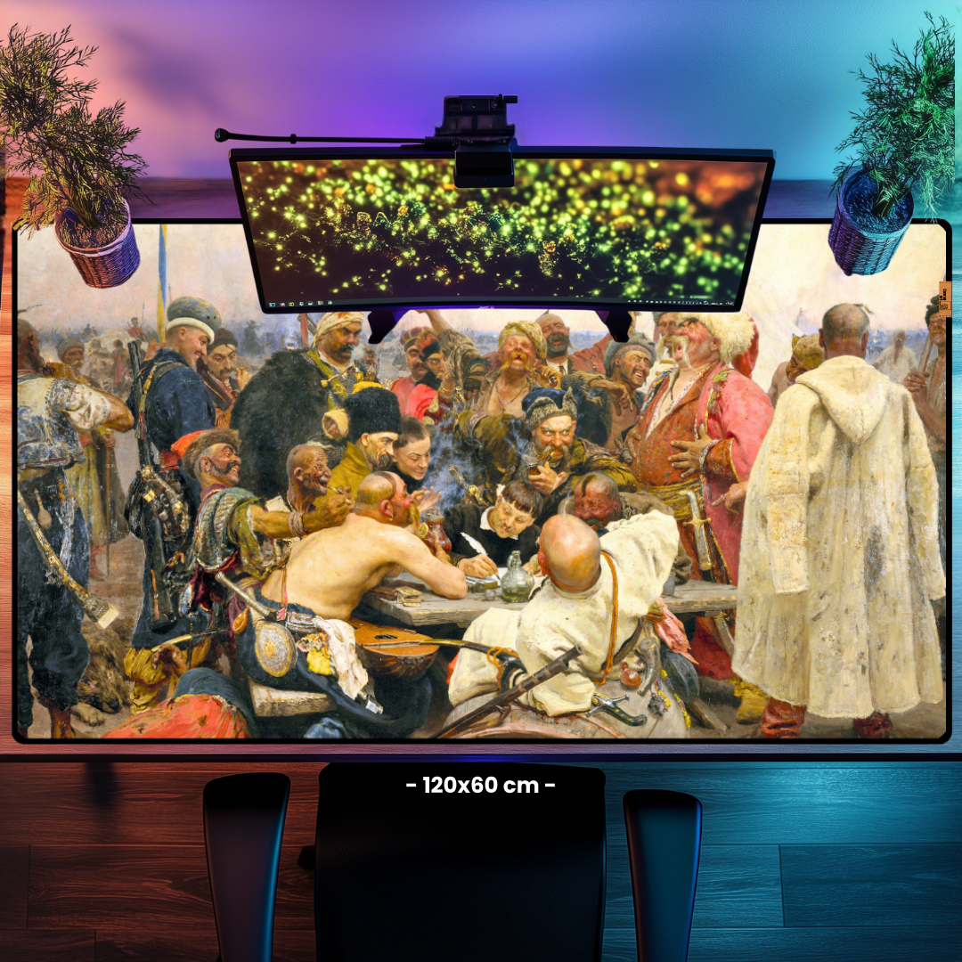 Türk Sultanına Mektup Yazan Zaporojya Kazakları (Reply of the Zaporozhian Cossacks) - Ilya Repin - Mouse Pad & Masa Matı