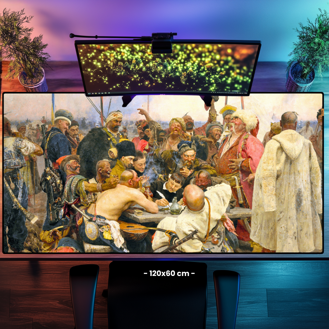 Türk Sultanına Mektup Yazan Zaporojya Kazakları (Reply of the Zaporozhian Cossacks) - Ilya Repin - Mouse Pad & Masa Matı