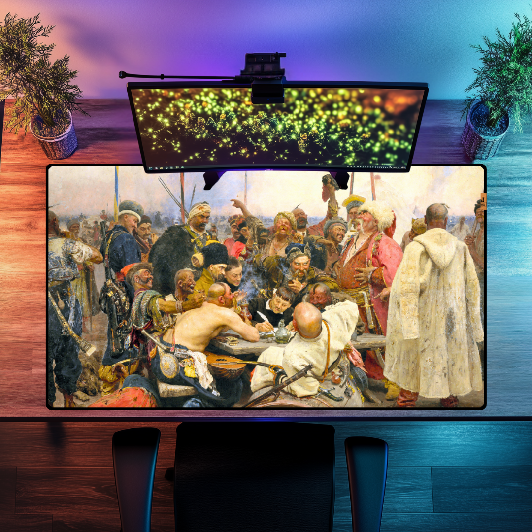 Türk Sultanına Mektup Yazan Zaporojya Kazakları (Reply of the Zaporozhian Cossacks) - Ilya Repin - Mouse Pad & Masa Matı