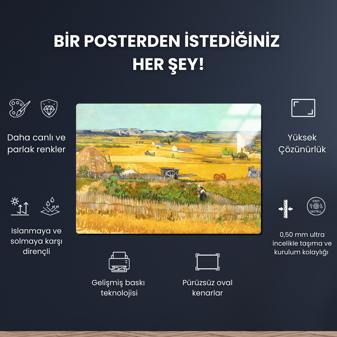 Mavi Arabalı Hasat Zamanı (A Harvest Landscape with Blue Cart) - Vincent van Gogh