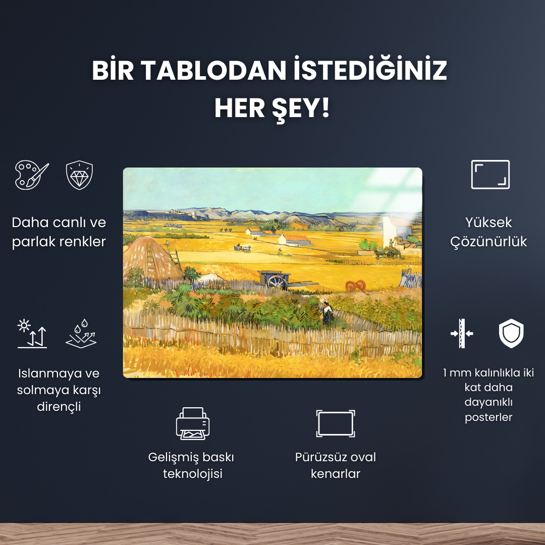 Mavi Arabalı Hasat Zamanı (A Harvest Landscape with Blue Cart) - Vincent van Gogh
