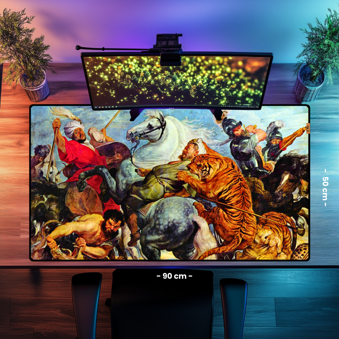 Kaplan Avı (The Tiger Hunt) - Peter Paul Rubens - Mouse Pad & Masa Matı