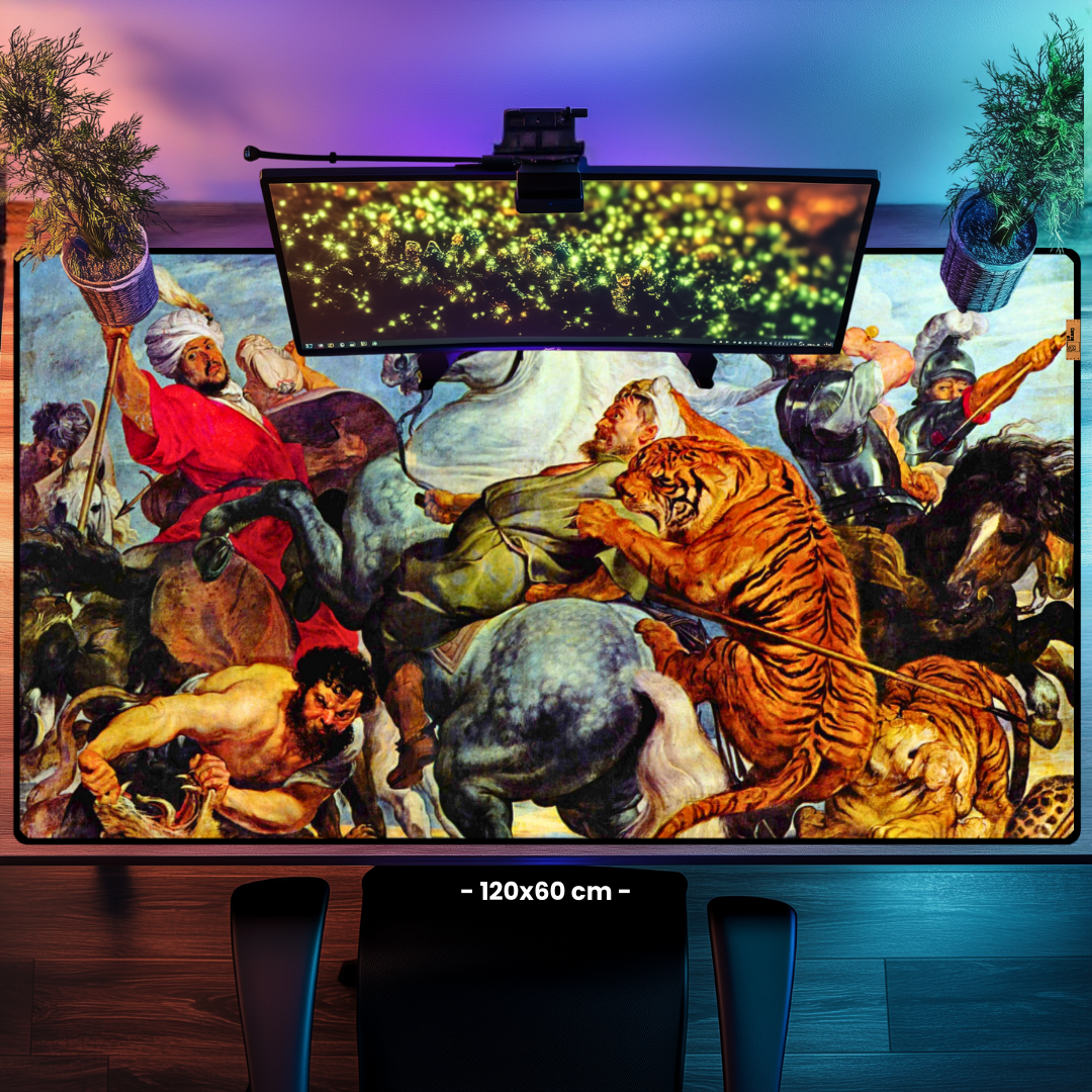 Kaplan Avı (The Tiger Hunt) - Peter Paul Rubens - Mouse Pad & Masa Matı