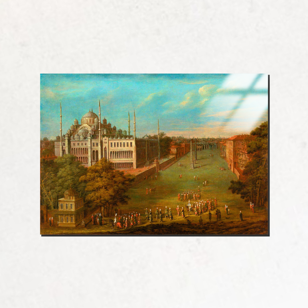 Sadrazam Atmeydanı'nı Geçerken (The Grand Vizier Crossing the Atmeydanı (Horse Square) - Jean Baptiste Vanmour - Metal Poster & Tablo