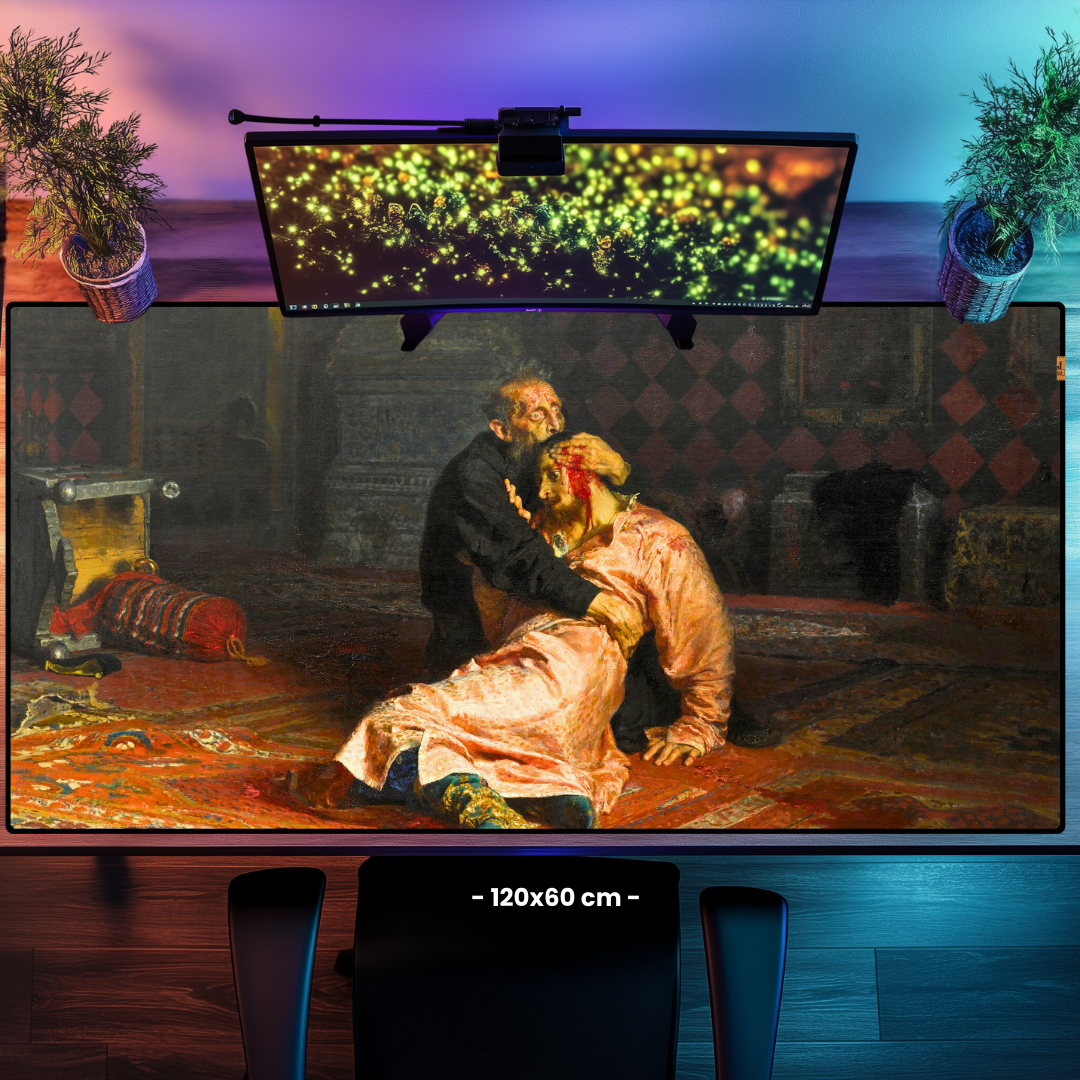 Korkunç Ivan ve Oğlu İvan (Ivan the Terrible and His Son Ivan) - Ilya Repin - Mouse Pad & Masa Matı